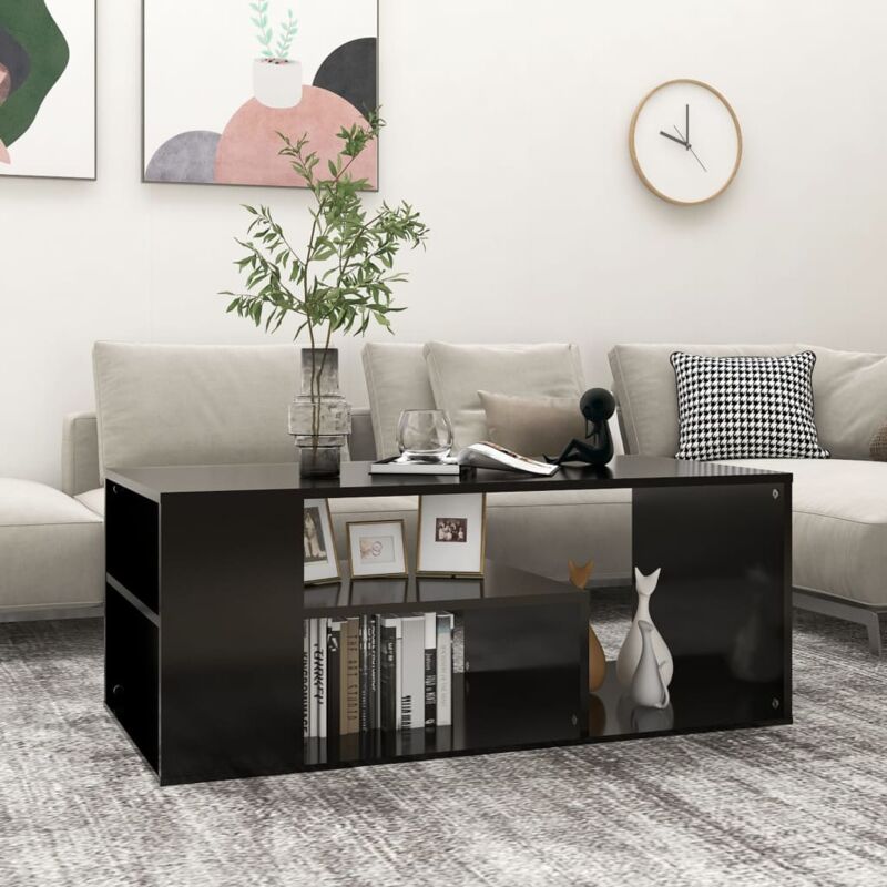 foto del prodotto tavolino da caff dotato di vari scomparti aperti design moderno vari colori colore nero