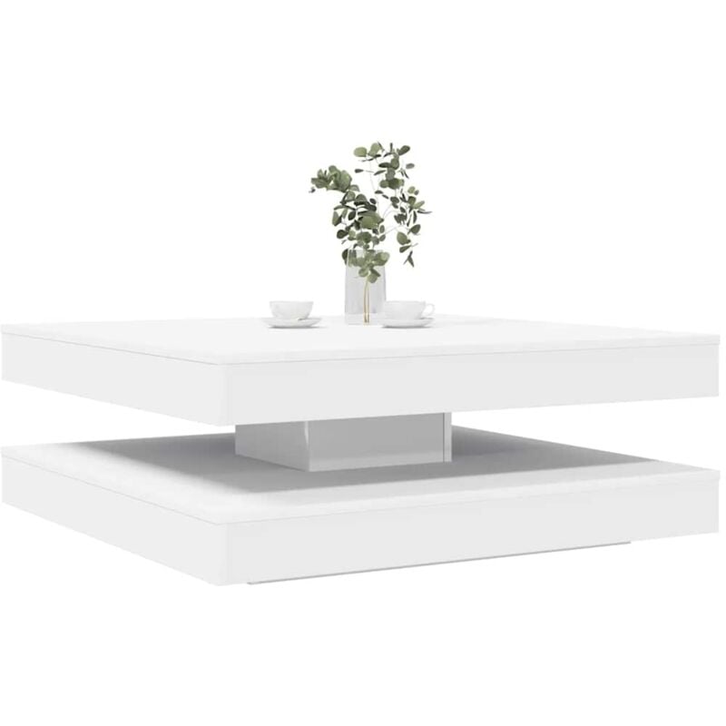 foto del prodotto tavolino da caff girevole a 360 gradi bianco 90x90x34,5 cm vidaxl