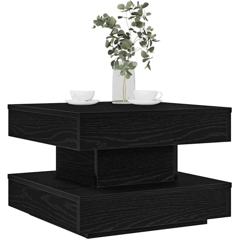 foto del prodotto tavolino da caff girevole a 360 gradi nero 50x50x34,5 cm vidaxl