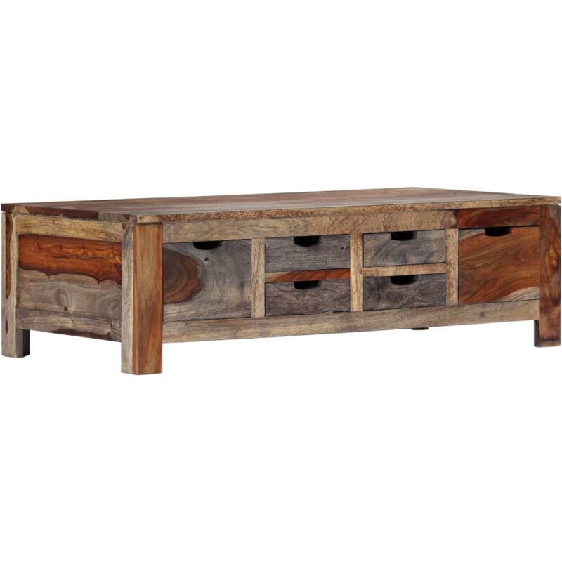 foto del prodotto tavolino da caff grigio 100x50x30cm in legno massello acacia vidaxl