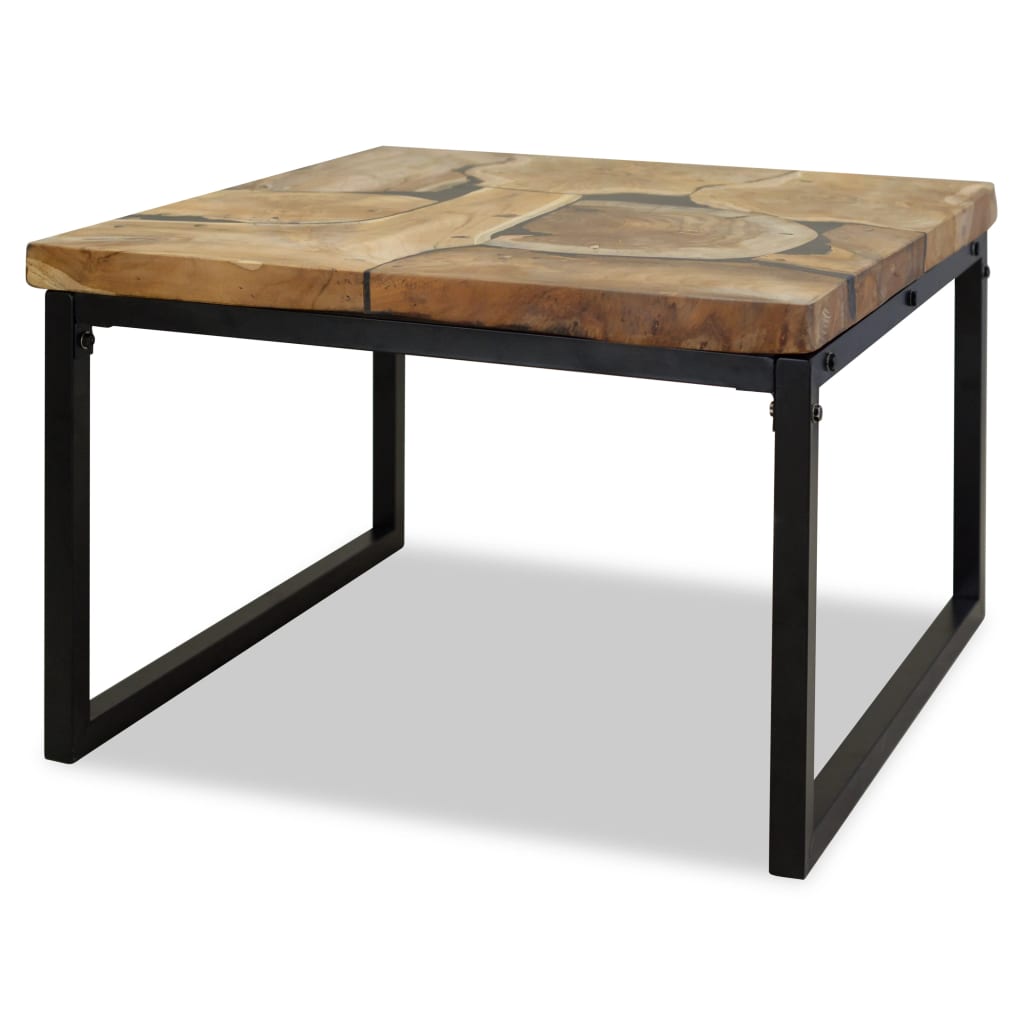 foto del prodotto tavolino da caff in legno di teak e resina 60x60x40 cm cod mxl 17833
