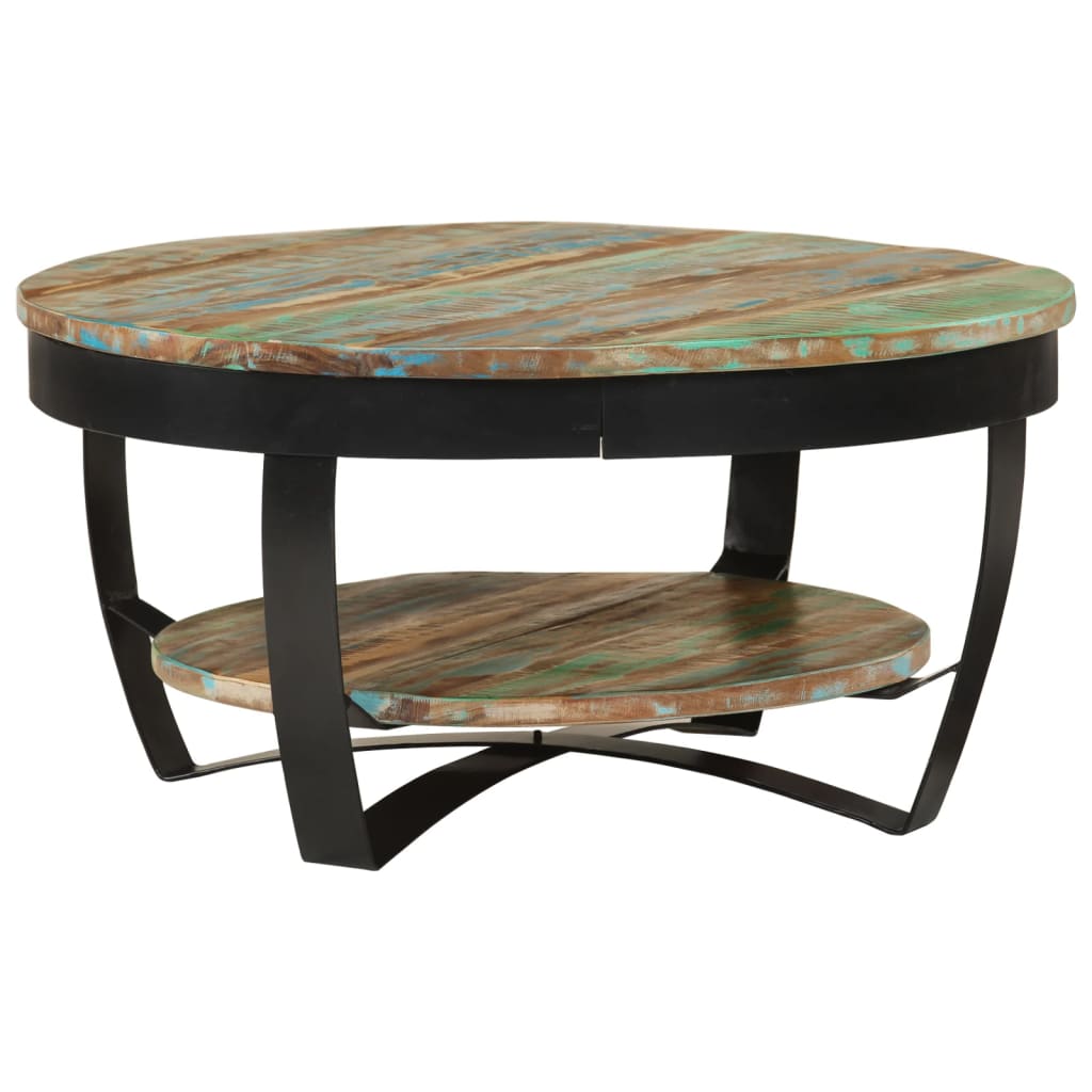 foto del prodotto tavolino da caff in legno massello recuperato 65x32 cm cod mxl 9880