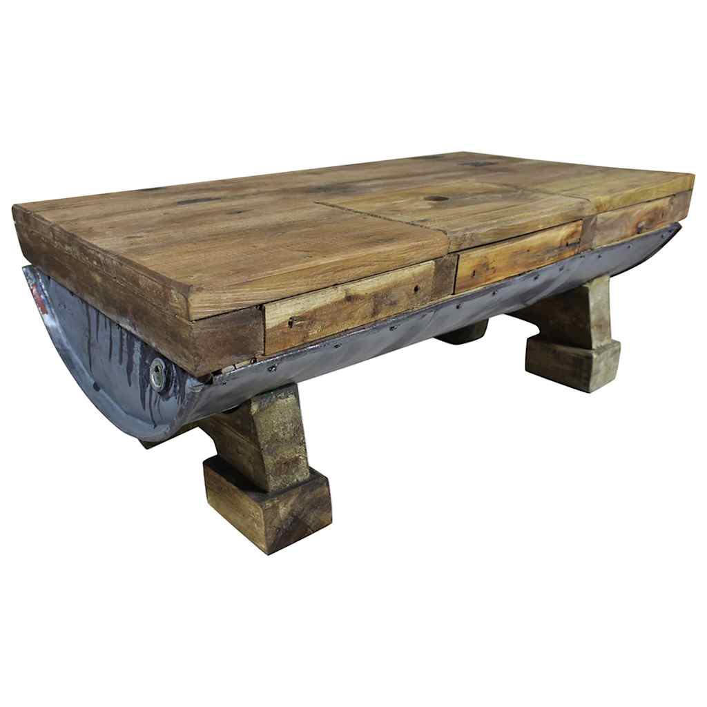 foto del prodotto tavolino da caff in legno massello recuperato 90x50x35 cm