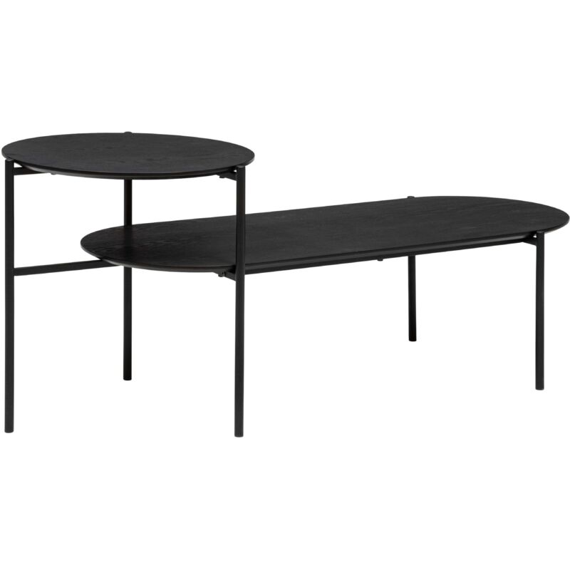 foto del prodotto tavolino da caff kemi a 2 ripiani in nero 118x43 cm