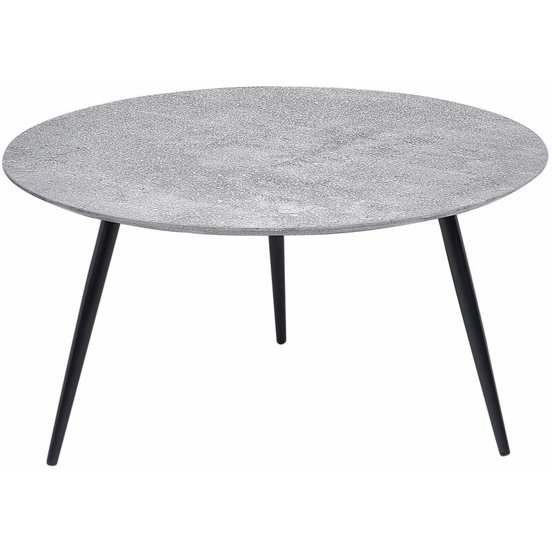 foto del prodotto tavolino da caff moderno rotondo a treppiede soggiorno effie effetto cemento base nera