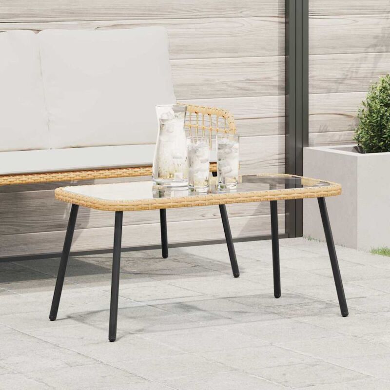 foto del prodotto tavolino da caff naturale 90x45x42 cm in polyrattan vidaxl