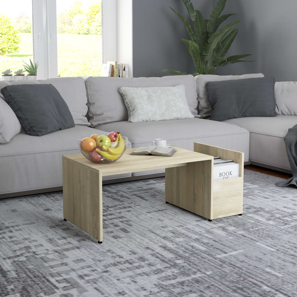foto del prodotto tavolino da caff rovere sonoma 90x45x35 cm in truciolato cod mxl 65786