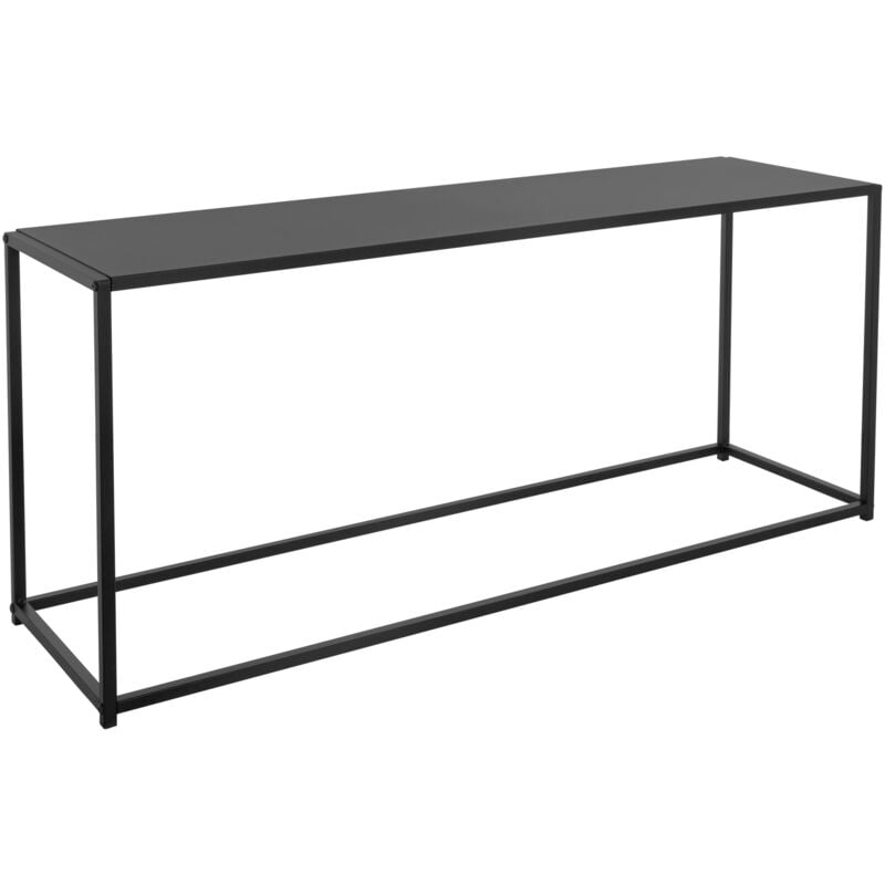 foto del prodotto tavolino da caff salotto rettangolare 115 x 32 x 50,5 cm struttura telaio in metallo nero tavolo per soggiorno divano ingresso consolle design
