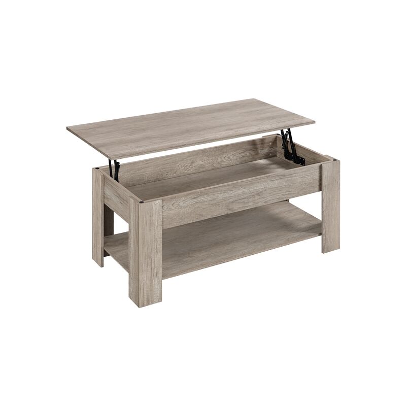foto del prodotto tavolino da caff sollevabile tavolo elevabile da salotto divano 120 x 59 x 49,5 62,5 cm grigio yaheetech