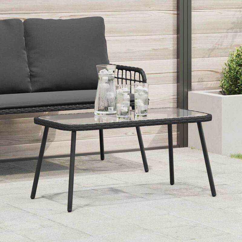 foto del prodotto tavolino da caff vidaxl nero 90x45x42 cm in polyrattan