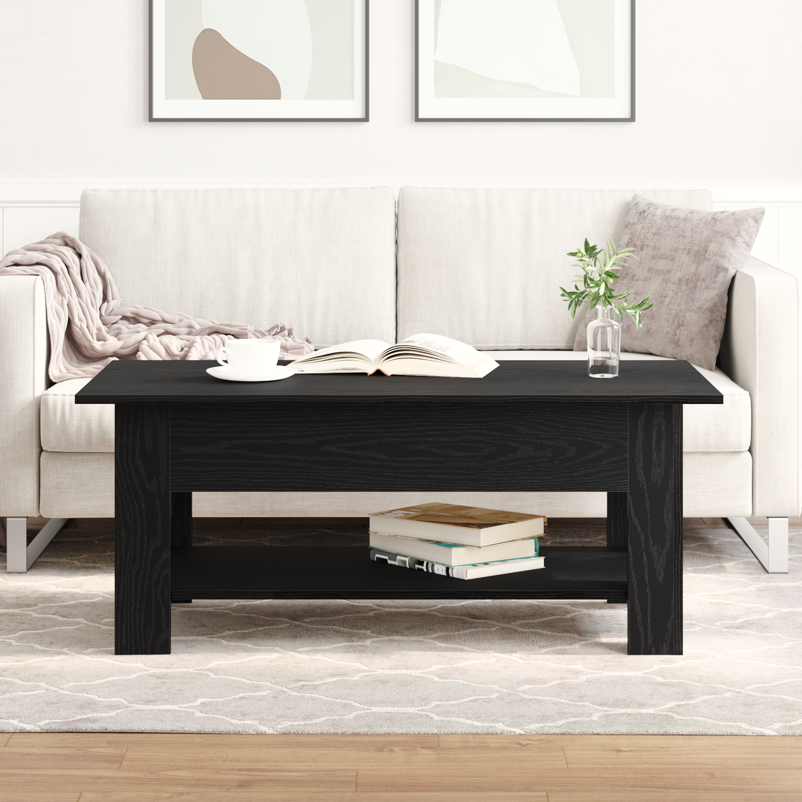 foto del prodotto tavolino da caff vmix in nero rovere 102x55x42 cm in legno ingenerizzato