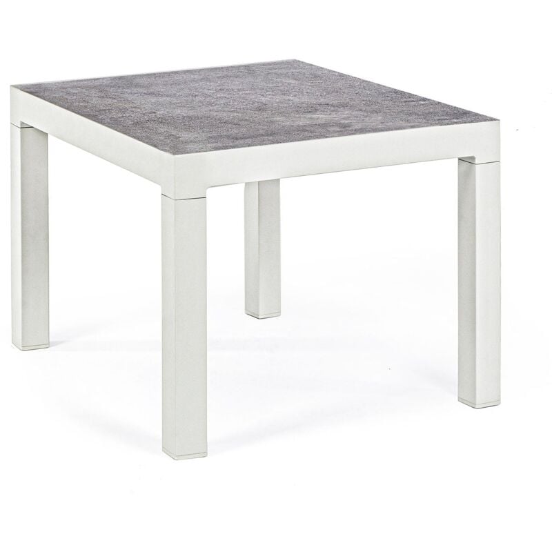 foto del prodotto tavolino da caffe kledi per lettino da esterno e giardino 50 cm in alluminio bianco