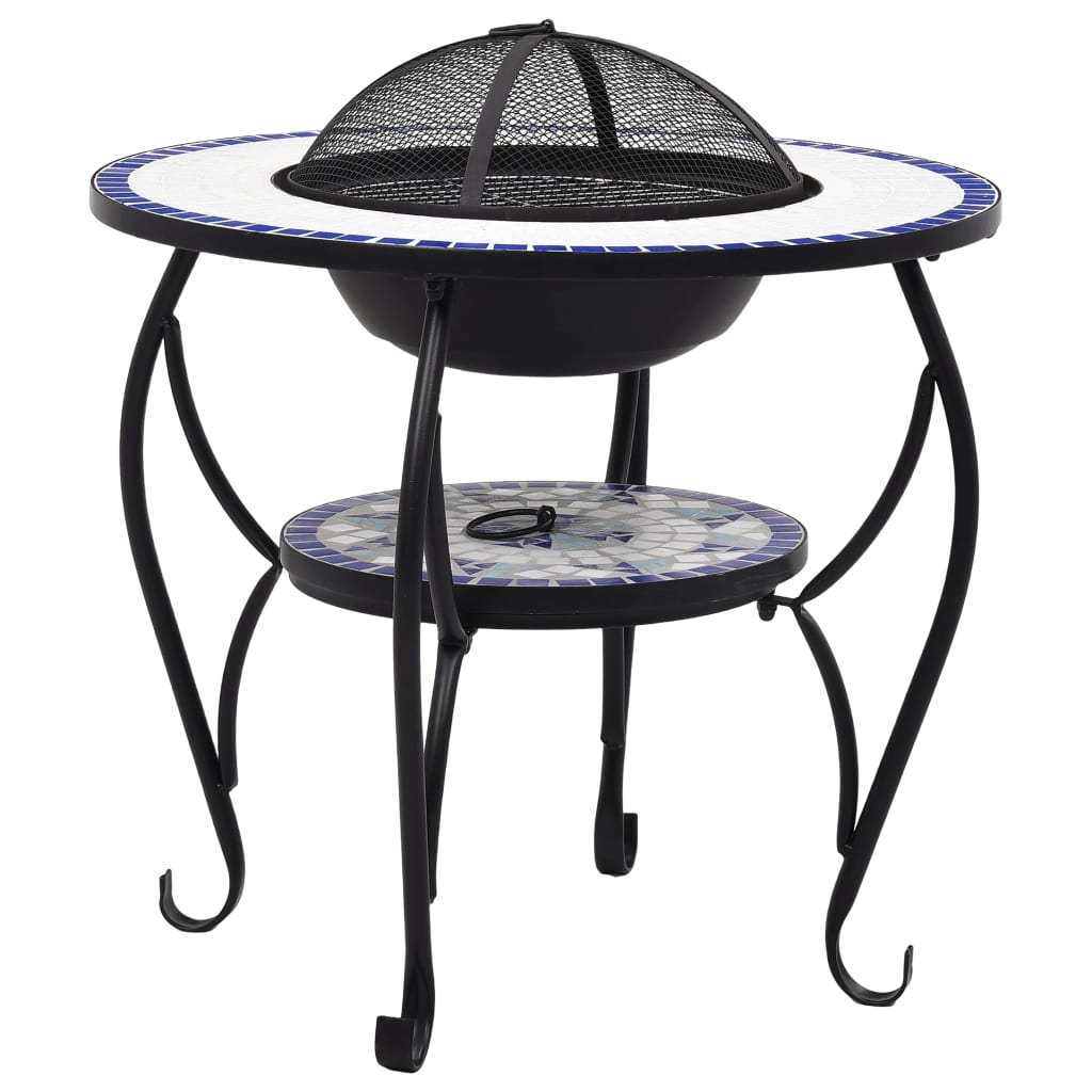 foto del prodotto tavolino da camino in mosaico 68 cm in ceramica blu e bianca 02 0006020