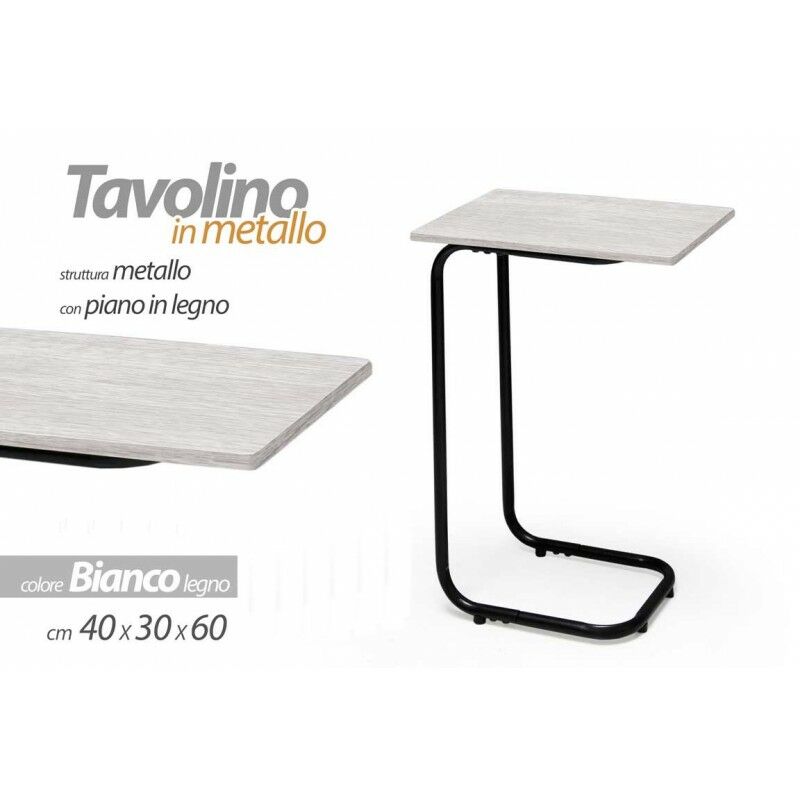 foto del prodotto tavolino da divano bianco servetto struttura metallo cm 40 x 30 x 60 h