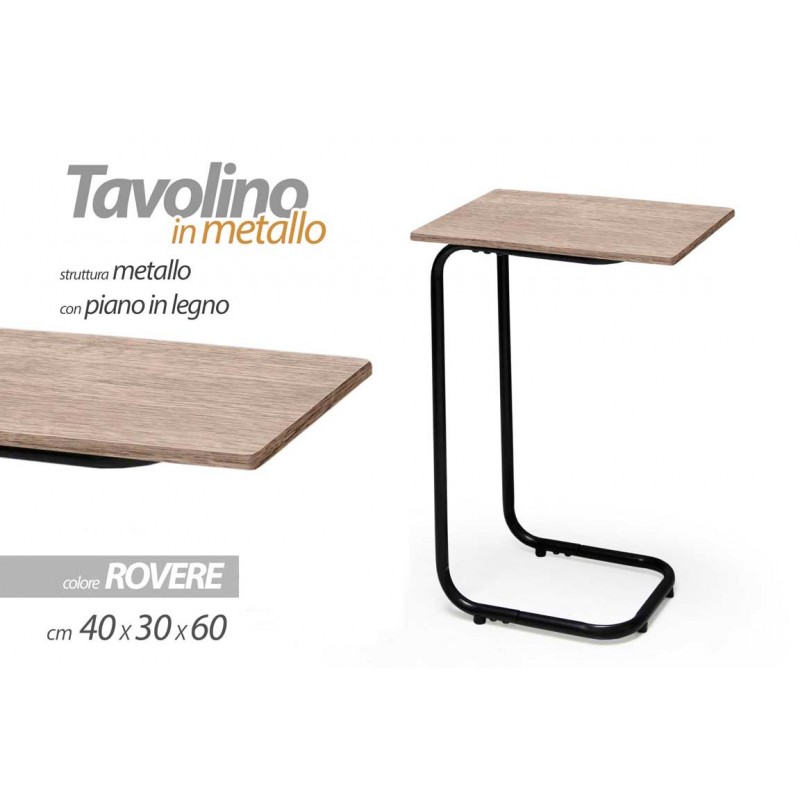 foto del prodotto tavolino da divano rovere servetto struttura metallo cm 40 x 30 x 60 h