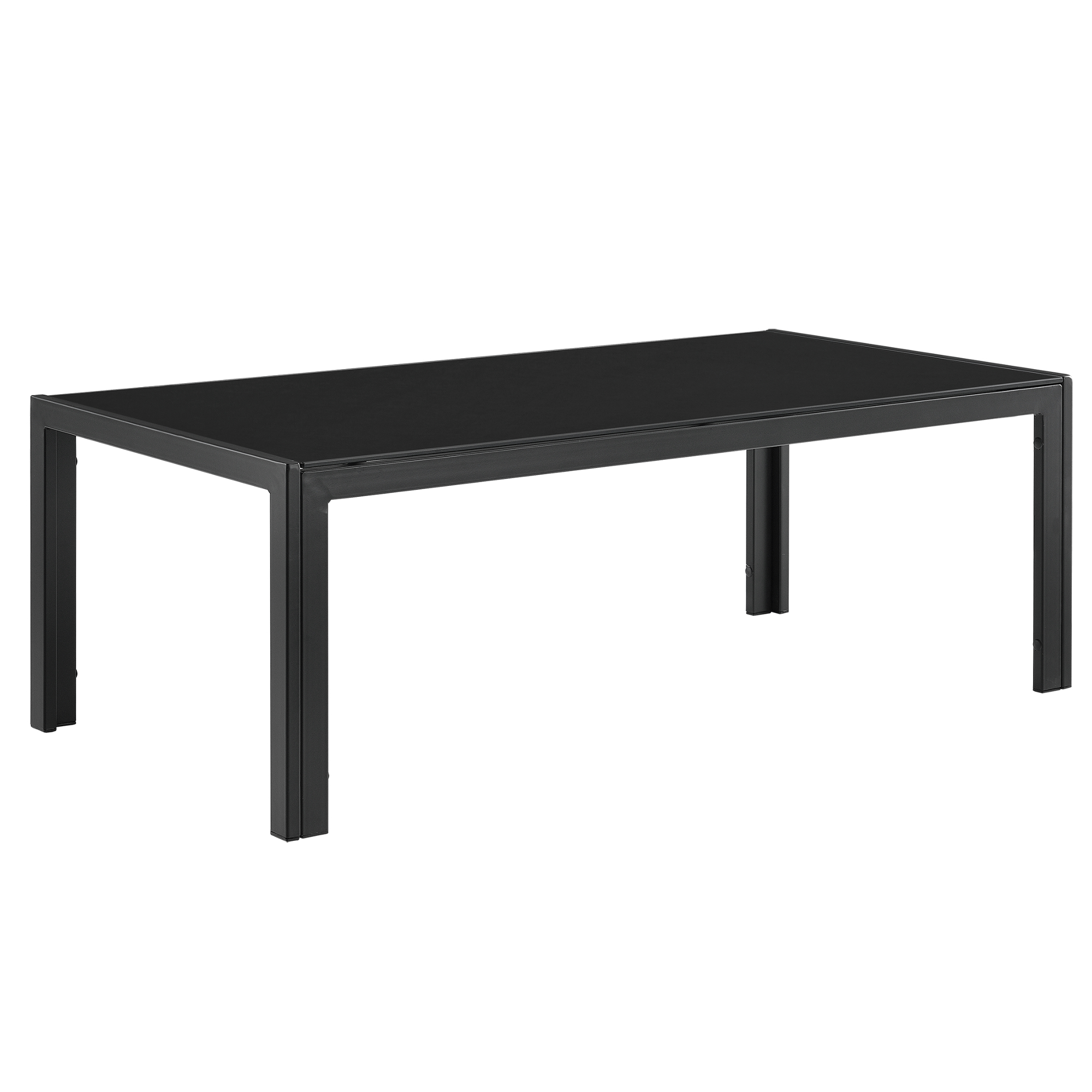 foto del prodotto tavolino da esterno lerum con piano in vetro 100x50x35 cm nero casa.pro