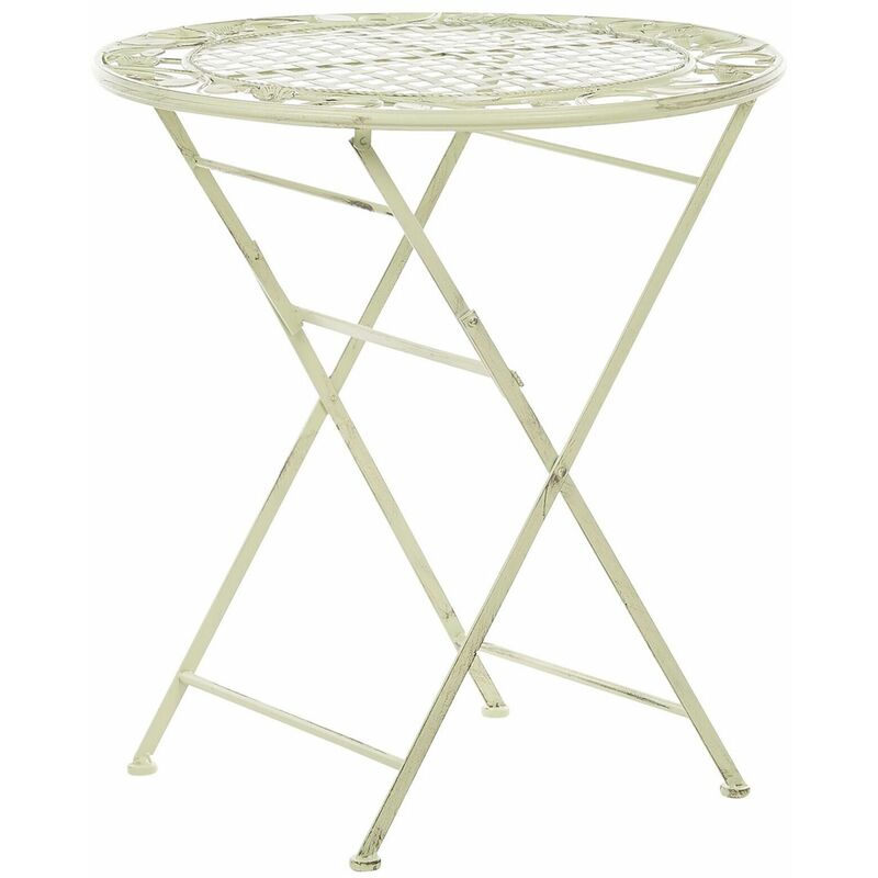 foto del prodotto tavolino da giardino bistro pieghevole 70 cm in metallo di colore verde chiaro esterno