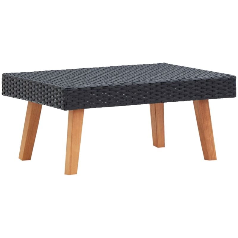 foto del prodotto tavolino da giardino in polyrattan nero vidaxl