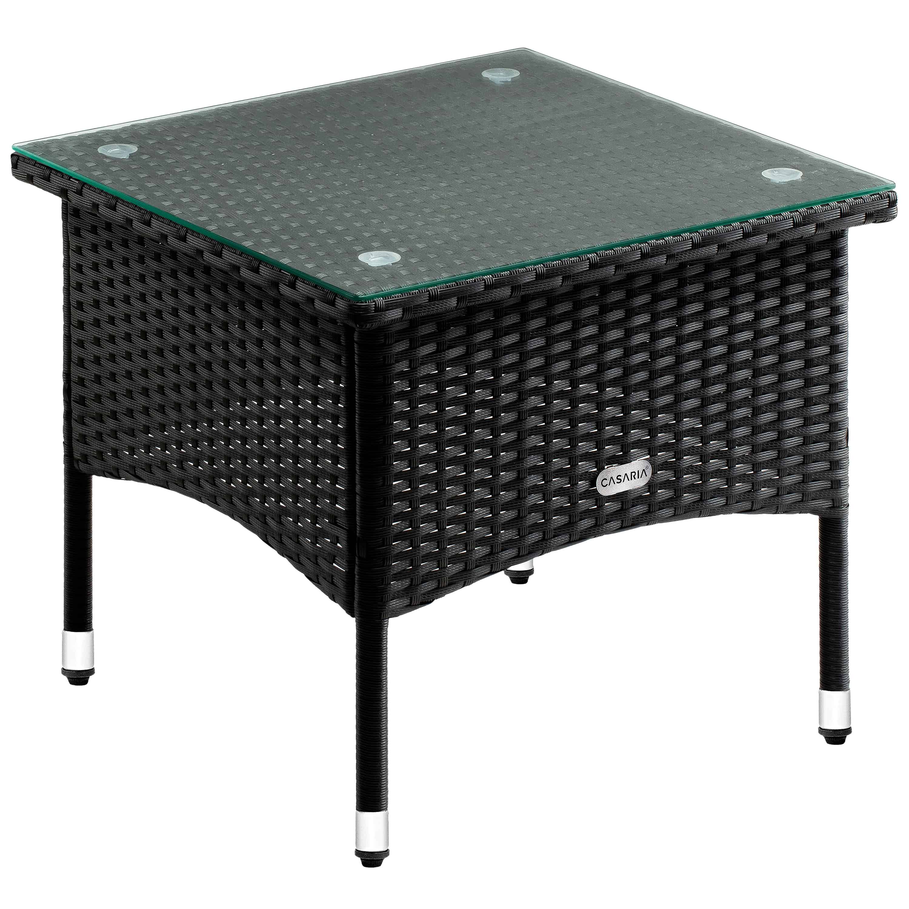 foto del prodotto tavolino da giardino nero polyrattan 50x50x45cm