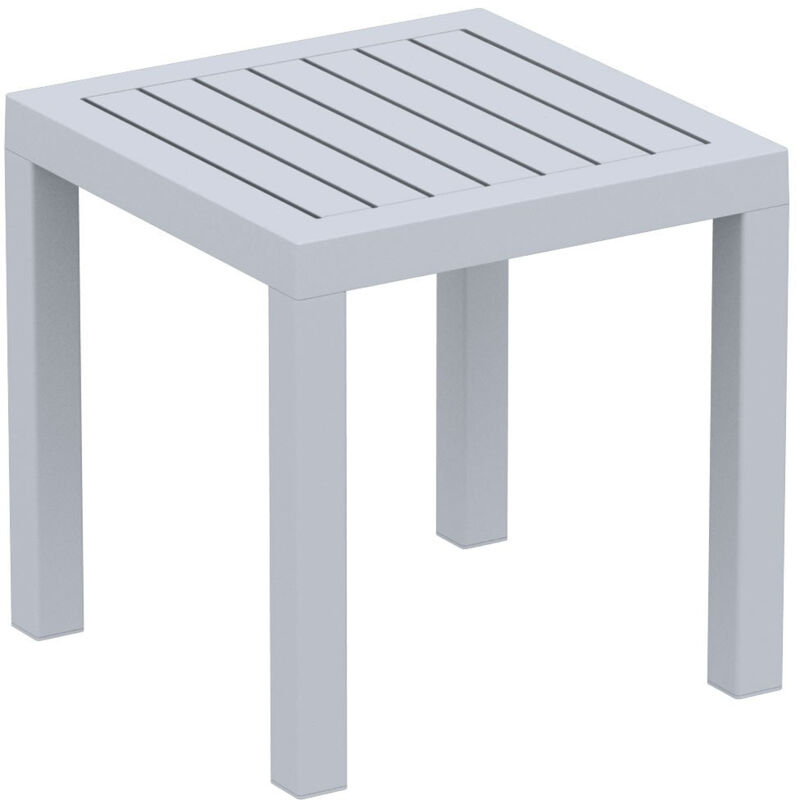 foto del prodotto tavolino da giardino piccolo in plastica grigia resistente alle intemperie 45x45x45 cm mdj10201