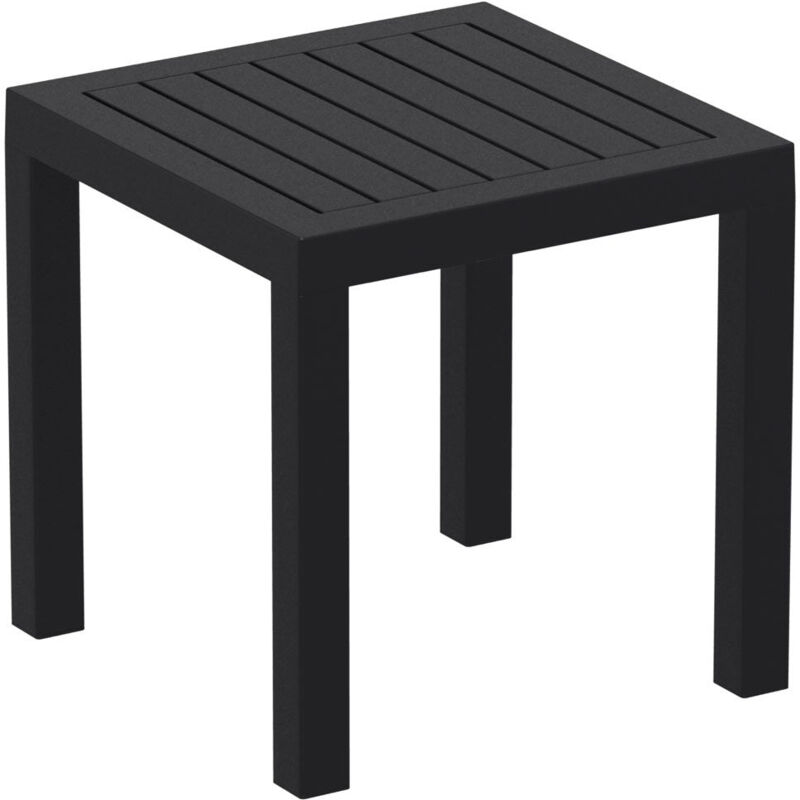 foto del prodotto tavolino da giardino piccolo in plastica nera resistente alle intemperie 45x45x45 cm mdj10203