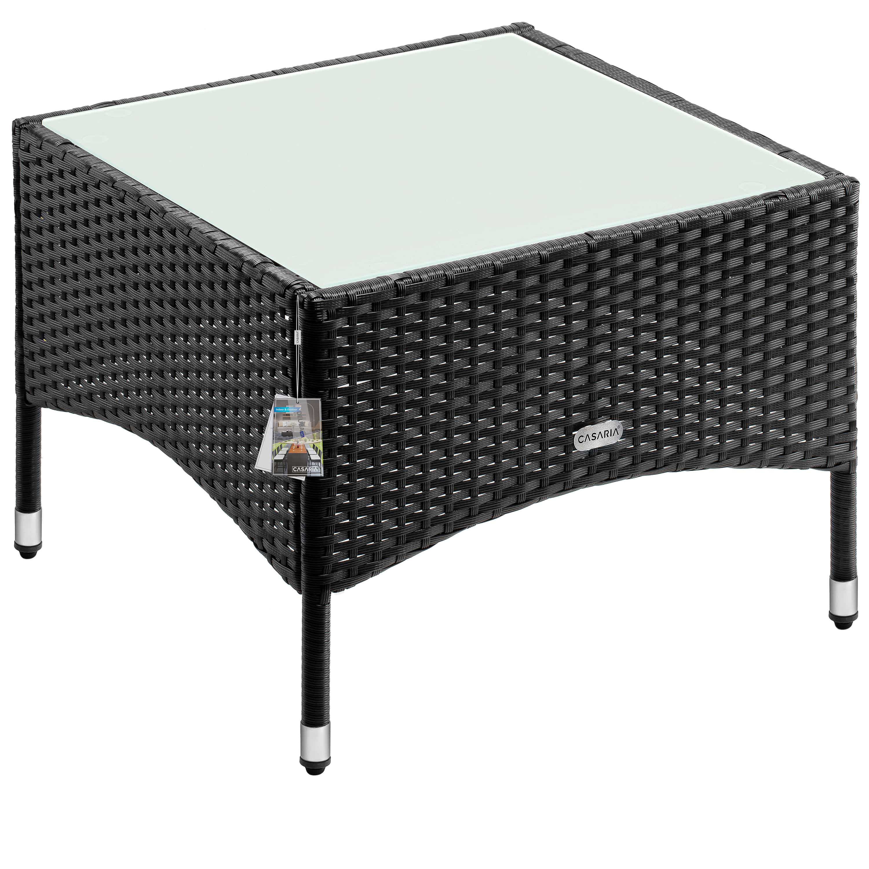 foto del prodotto tavolino da giardino piccolo nero polyrattan 58x58x42cm