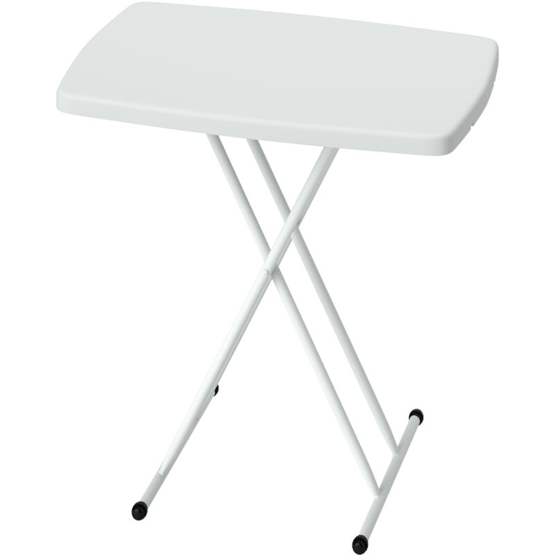 foto del prodotto tavolino da giardino pieghevole altezze regolabile a 6 livelli bianco outsunny