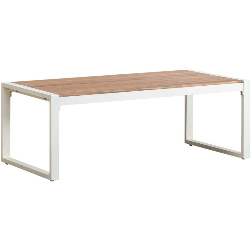 foto del prodotto tavolino da giardino rettangolare 110x55 cm in alluminio e legno di acacia lipov sklum