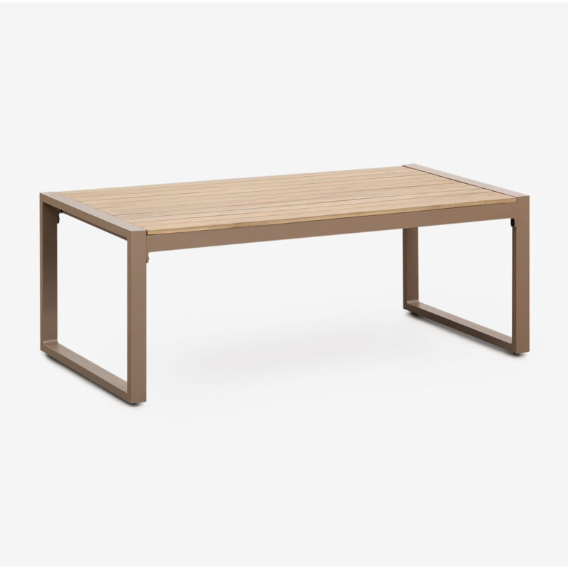 foto del prodotto tavolino da giardino rettangolare 110x55 cm in alluminio e legno di acacia lipov sklum
