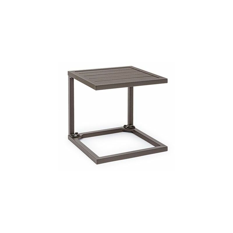 foto del prodotto tavolino da giardino rettangolare fisso bizzotto hilde 40x40x40cm in alluminio colore coffee 0662916