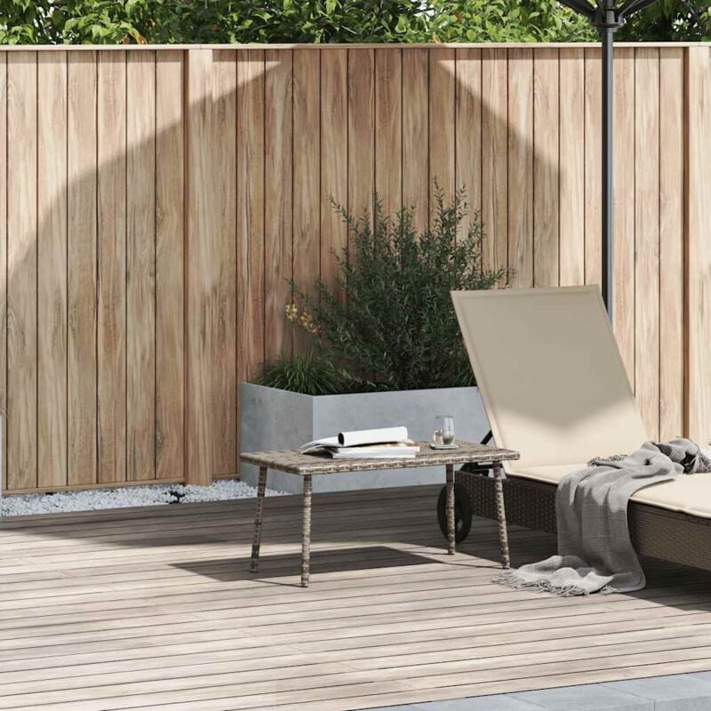 foto del prodotto tavolino da giardino rettangolare grigio 80x40x37 cm polyrattan vidaxl