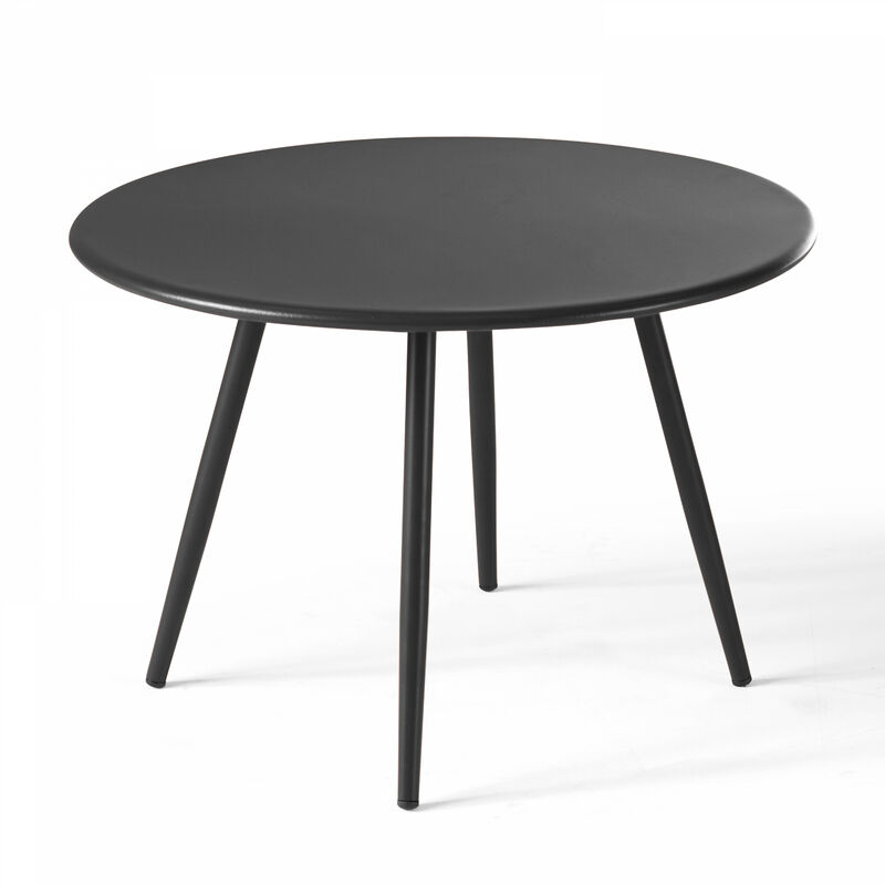foto del prodotto tavolino da giardino rotondo basso in metallo grigio antracite, 40 cm palavas