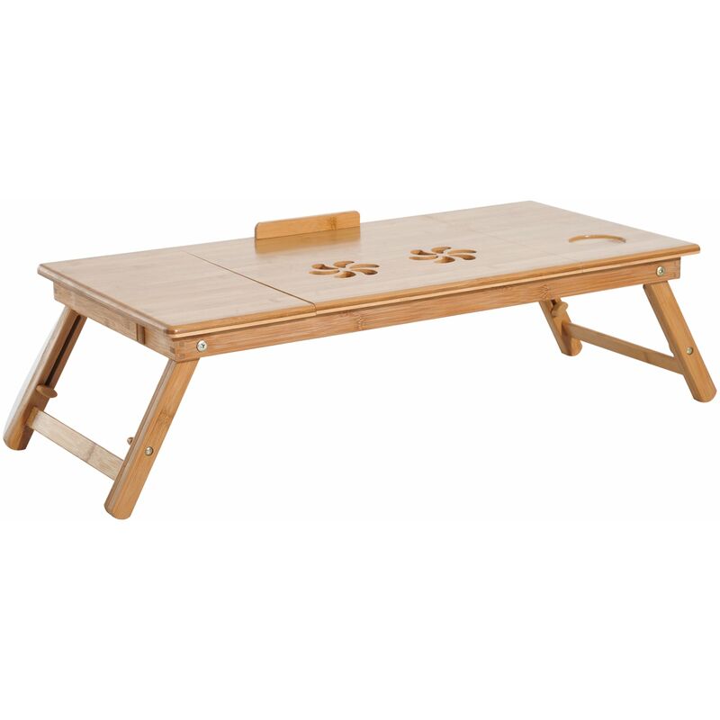 foto del prodotto tavolino da letto per pc pieghevole e inclinabile con cassetto 72x35x22 30 colore legno
