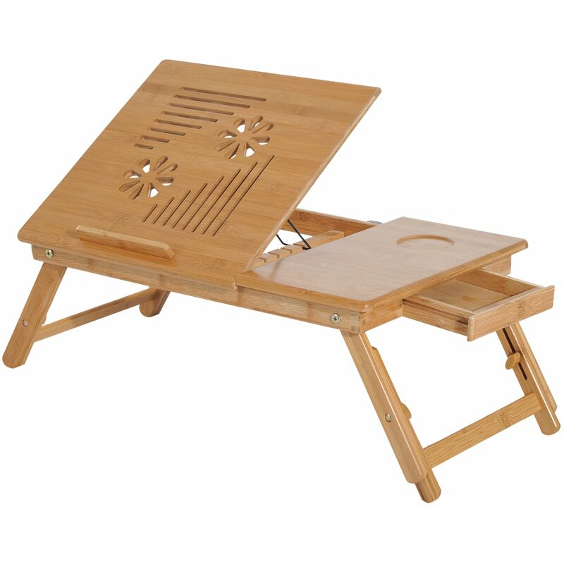 foto del prodotto tavolino da letto per pc portatile con sistema di raffreddamento in bamb 55x35x22 30 cm