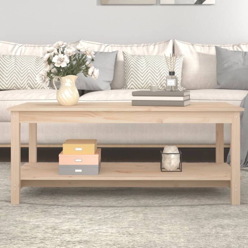 foto del prodotto tavolino da salotto 110x55x45 cm legno massello di pino