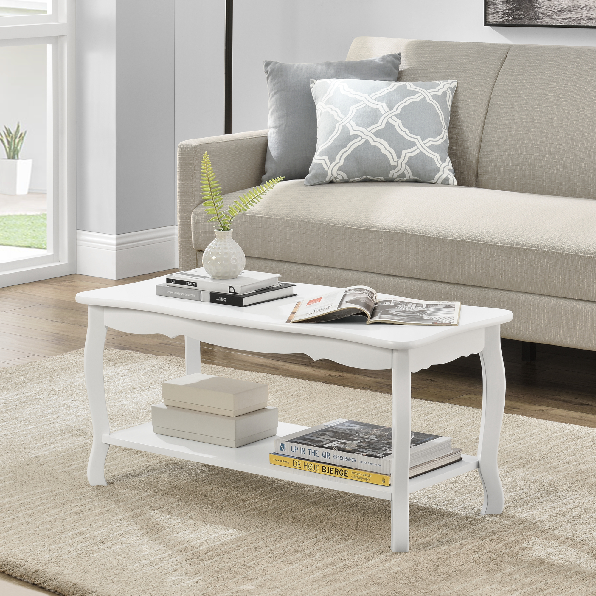 foto del prodotto tavolino da salotto 39 shabby chic 39 con ripiano 87,5 x 40 x 42 cm bianco en.casa 