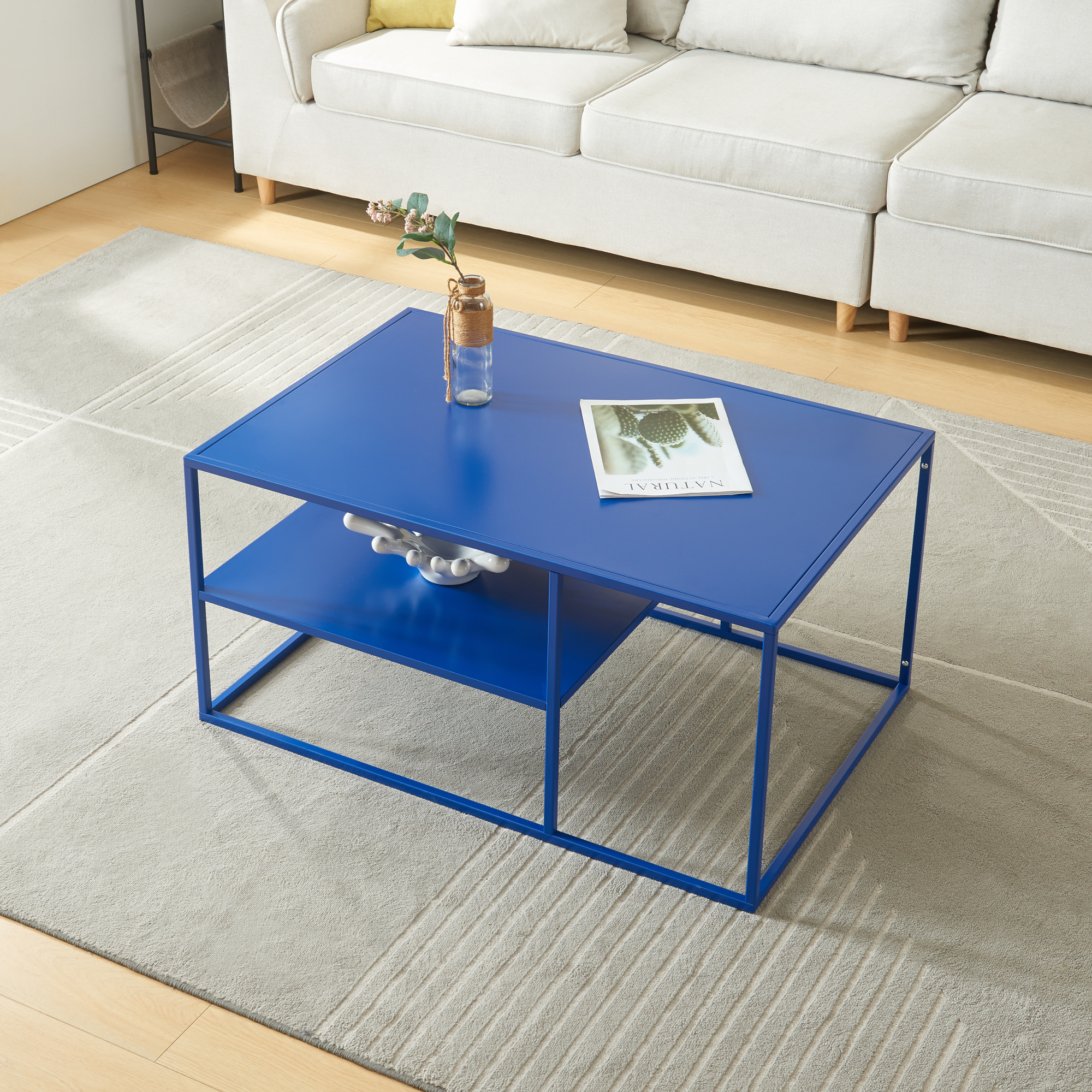 foto del prodotto tavolino da salotto 39 solund 39 metallo blu scuro en.casa 