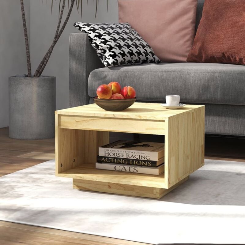 foto del prodotto tavolino da salotto 50x50x33,5 cm in legno massello di pino vidaxl