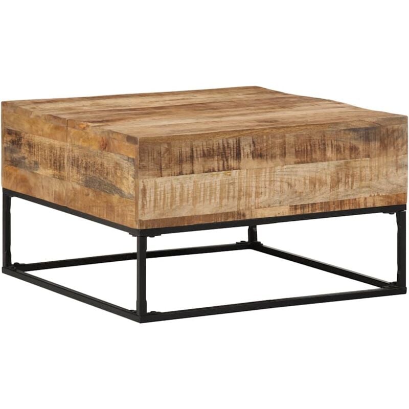 foto del prodotto tavolino da salotto 68x68x41 cm in legno di mango grezzo - vidaxl