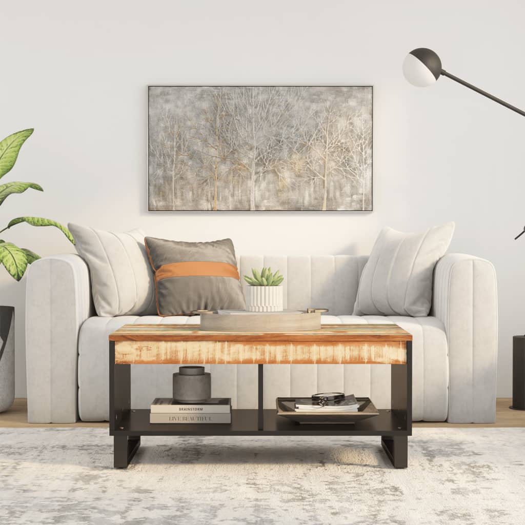 foto del prodotto tavolino da salotto 90x50x40 cm in legno massello di recuperocod mxl 105592