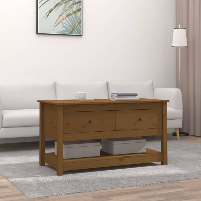 foto del prodotto tavolino da salotto ambra 102x49x55cm in legno massello di pino vidaxl