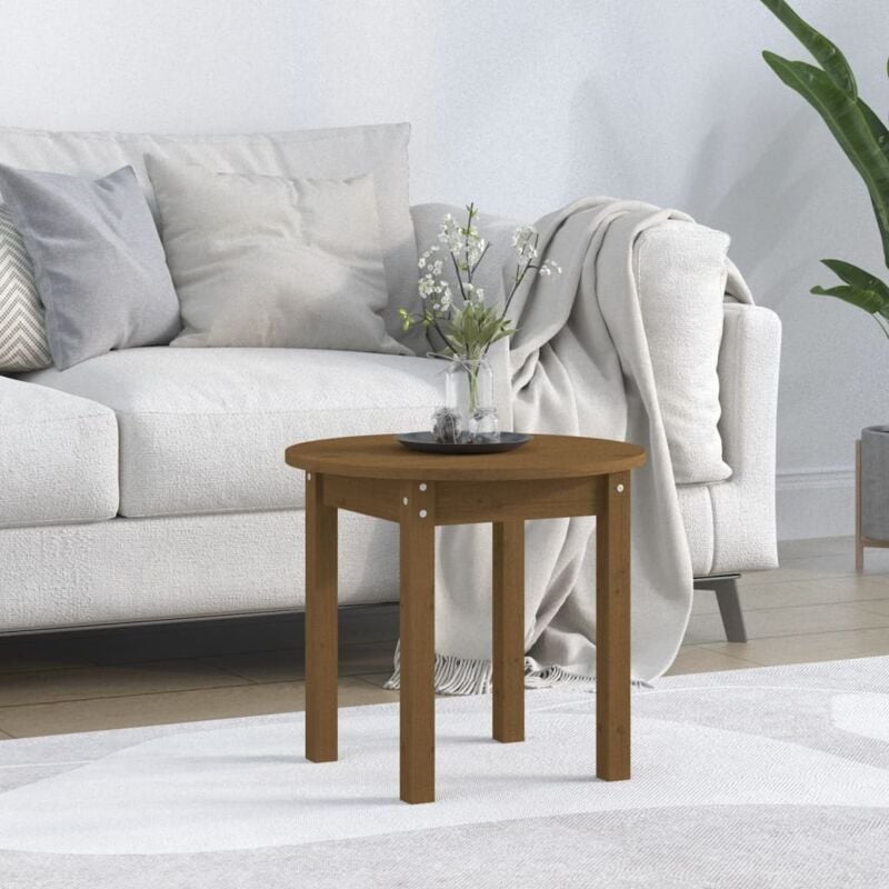 foto del prodotto tavolino da salotto ambra ø 45x40 cm in legno massello di pino - vidaxl