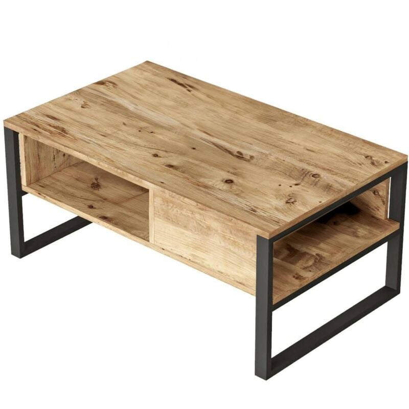 foto del prodotto tavolino da salotto astraia, tavolo basso da caff , portariviste per divano, ripiano da soggiorno, 100x60h44 cm, quercia, con imballo rinforzato, con