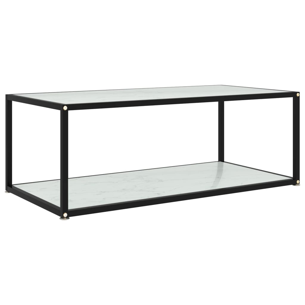 foto del prodotto tavolino da salotto bianco 100x50x35 cm in vetro temperato cod mxl 15725