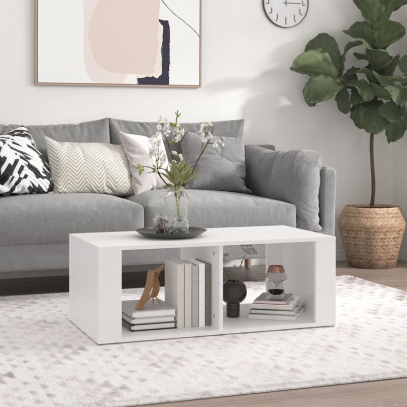 foto del prodotto tavolino da salotto bianco 100x50x36 cm in legno multistrato vidaxl 548548