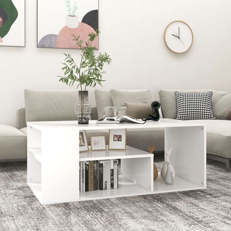 foto del prodotto tavolino da salotto bianco 100x50x40 cm in legno multistrato vidaxl