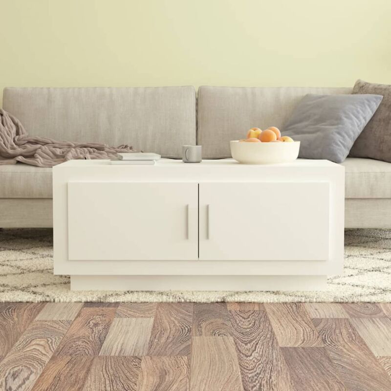 foto del prodotto tavolino da salotto bianco 102x50x45 cm in legno multistrato vidaxl 867901