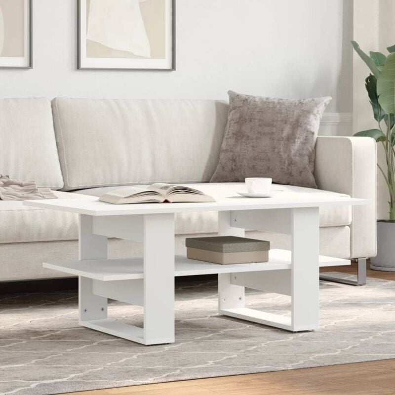 foto del prodotto tavolino da salotto bianco 102x55x42 cm in legno multistrato vidaxl