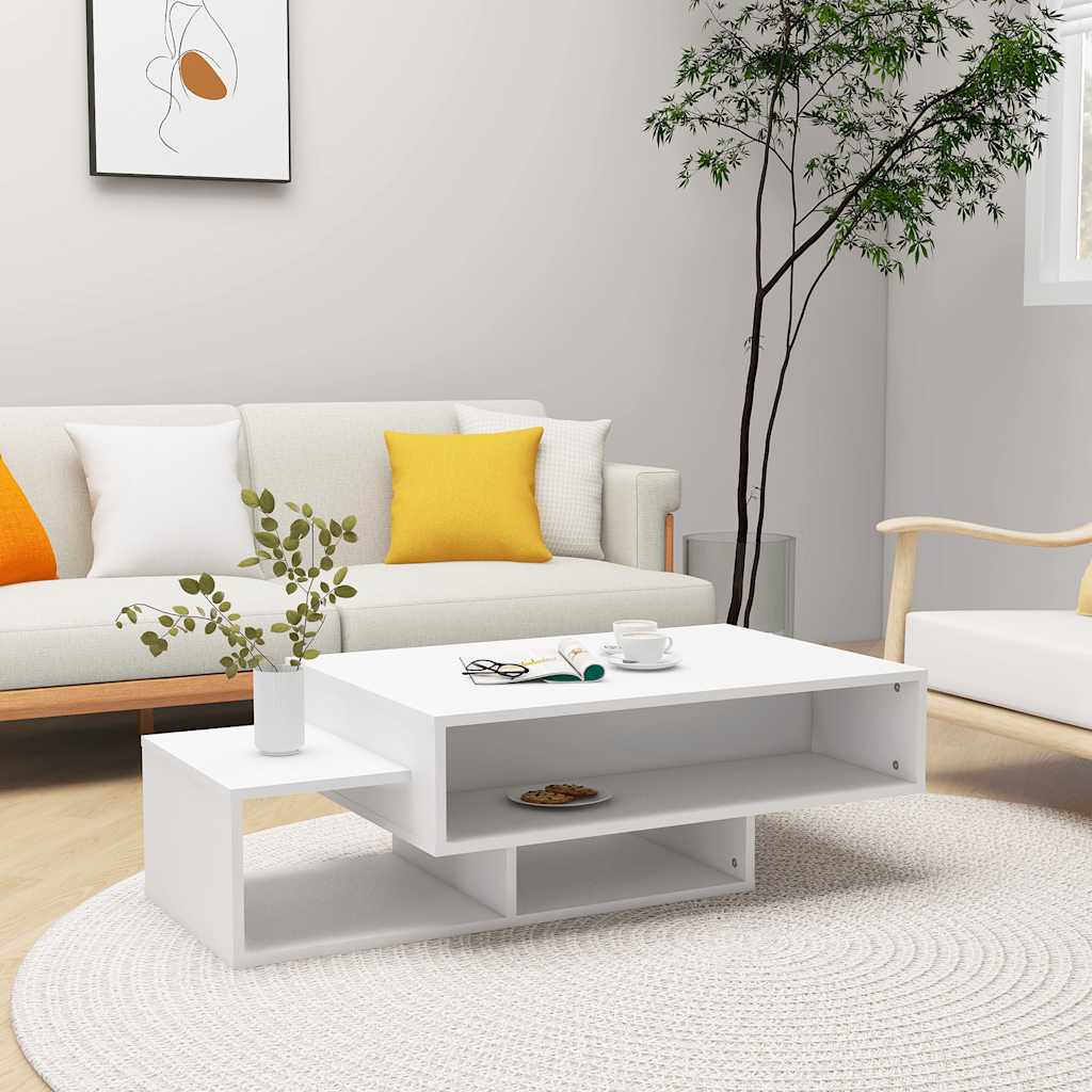 foto del prodotto tavolino da salotto bianco 102x55x42 cm legno legno multistrato cod mxl 9919