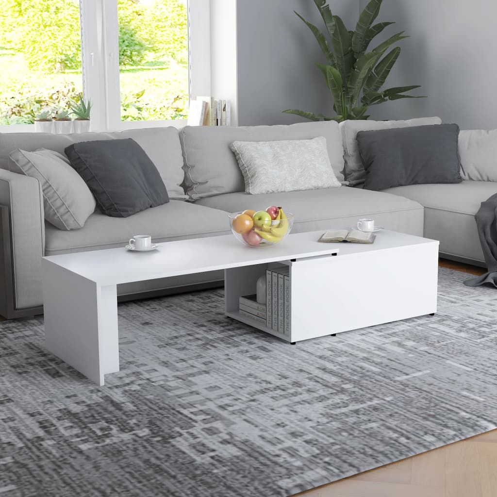 foto del prodotto tavolino da salotto bianco 150x50x35 cm in legno multistrato cod mxl 29746